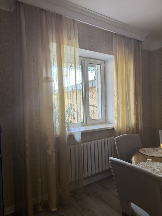 тюль желтые  на кухню