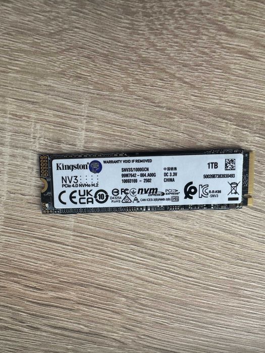 Solid State Drive (SSD) Kingston NV3, 1TB, PCIe 4.0 NVMe, M.2