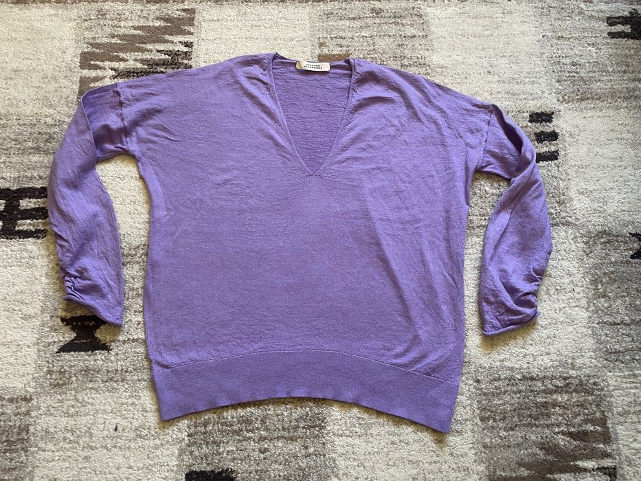 Pulover premium Dorothee Schumacher lana si matase violet marimea 4 L XL