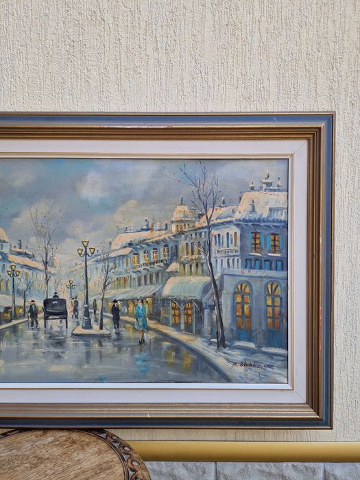 Прекрасна красива английска картина масло върху платно