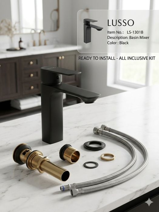 Смеситель для раковины LUSSO (LS-1301B)