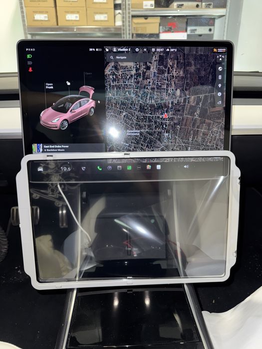 Стъклен протектор с Шаблон Рамка Монтиран Tesla Model 3 Y Тесла Модел