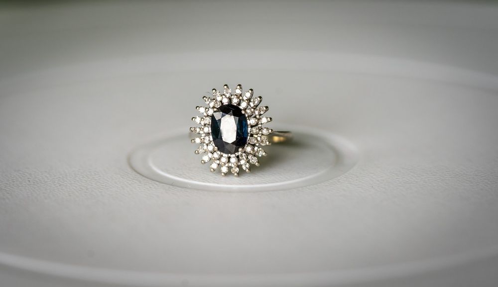 Inel aur 18k safir diamante certificat