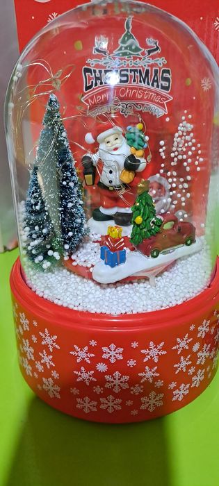 Янги йил учун сувенир музыкальный свети ёнади кор парчалари учади