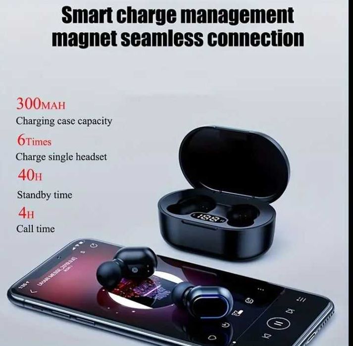 Безжични слушалки с докосване и LED дисплей