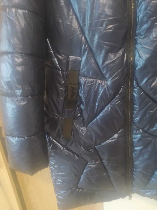 Пуховик, синий теплый