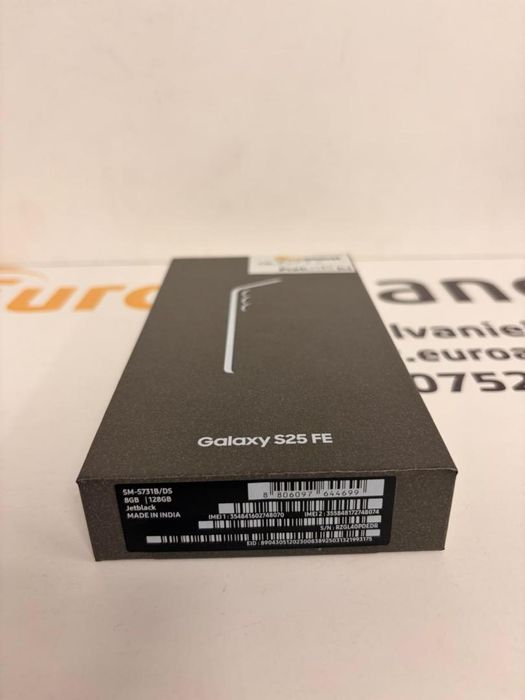 Telefon Samsung S25 FE, Dual SIM, 8GB RAM, 128GB, 5G, Jetblack, -T-