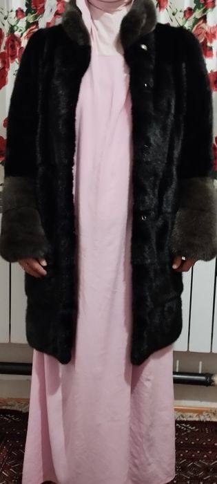 Норковая шуба, ниже бедра