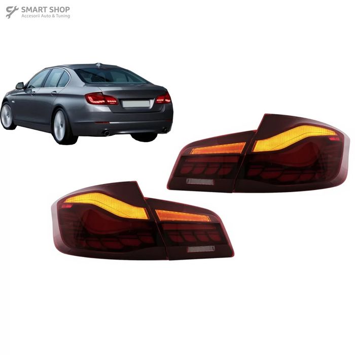 Stopuri OLED BMW Seria 5 F10 (2011-2017) Rosu Clar cu semnal dinamic