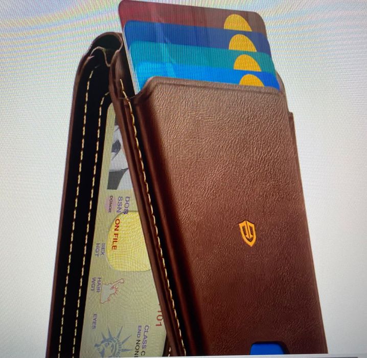 Portofel magnetic din piele