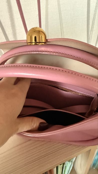 Сумка розовая кожа