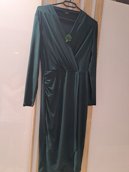 Rochie verde smarald midi
