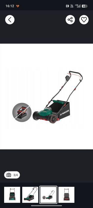 Mașină de tuns iarba parkside 20v pe acumulator