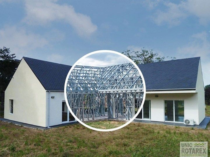 Vand case pe structura metalica invelite cu panouri sandwich 8 x 8m