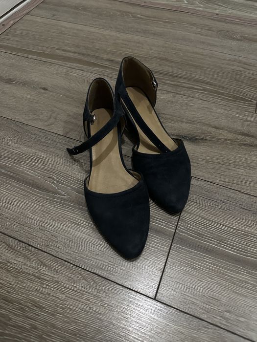 Нубуковые босоножки темно-синие