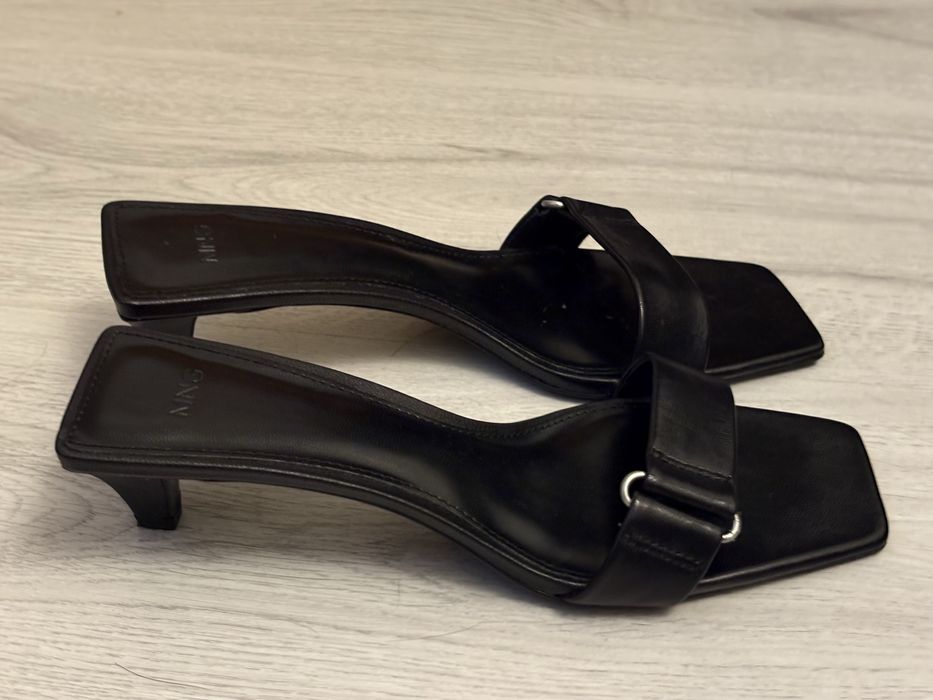 Pantofi, Mango, catarama, toc mic, bot patrat