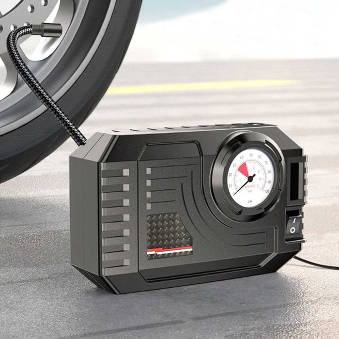 Kомпресор с манометър за помпене на гуми - 12V/ 60W/ 90 PSI
