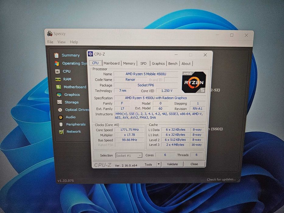 Laptop 15.6" Lenovo Ideapad 15 AMD ryzen 5 4500u  8 gb ram 512gb ssd