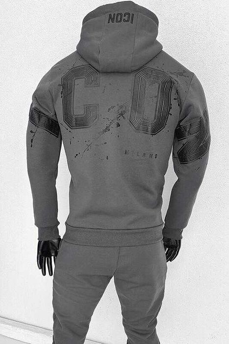 Мъжки ватиран спортен комплект с гумирано лого ICON