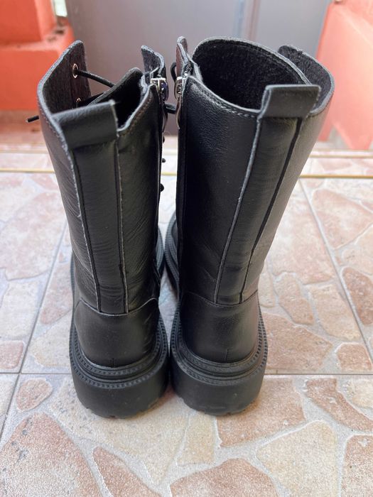 Дамски ботуши до средата на прасеца Дебел Ток Страничен Цип 37 номер