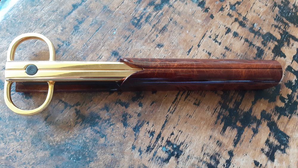 нож и ножица комплект Лерхе Lerche Солинген Solingen злато и лак