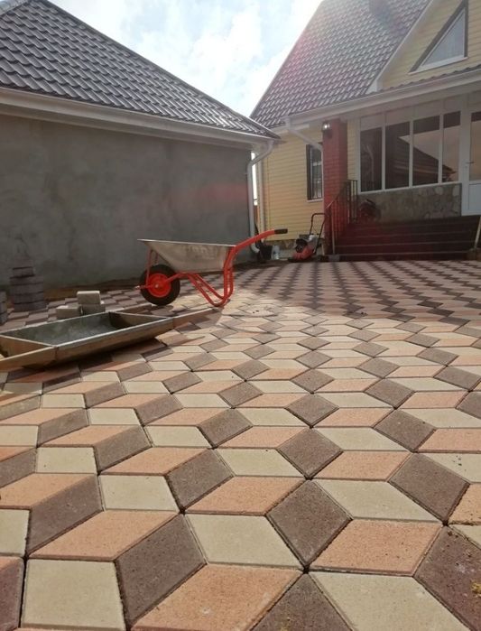 Укладка брусчатки, асфальт