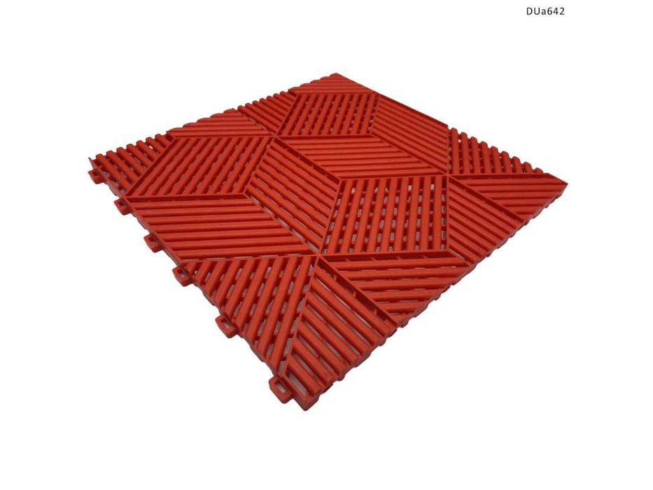 Pardoseala modulara de garaj terasa. Rezistenta design 3D Roșu