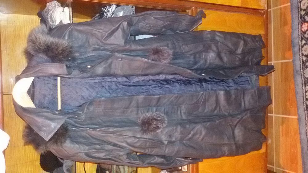 Haina piele gri inchis dama