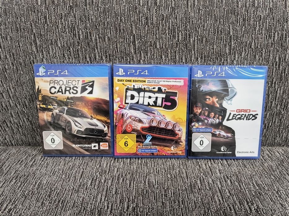 Dirt 5 , Grid Legends , Project Cars 3  PS4
