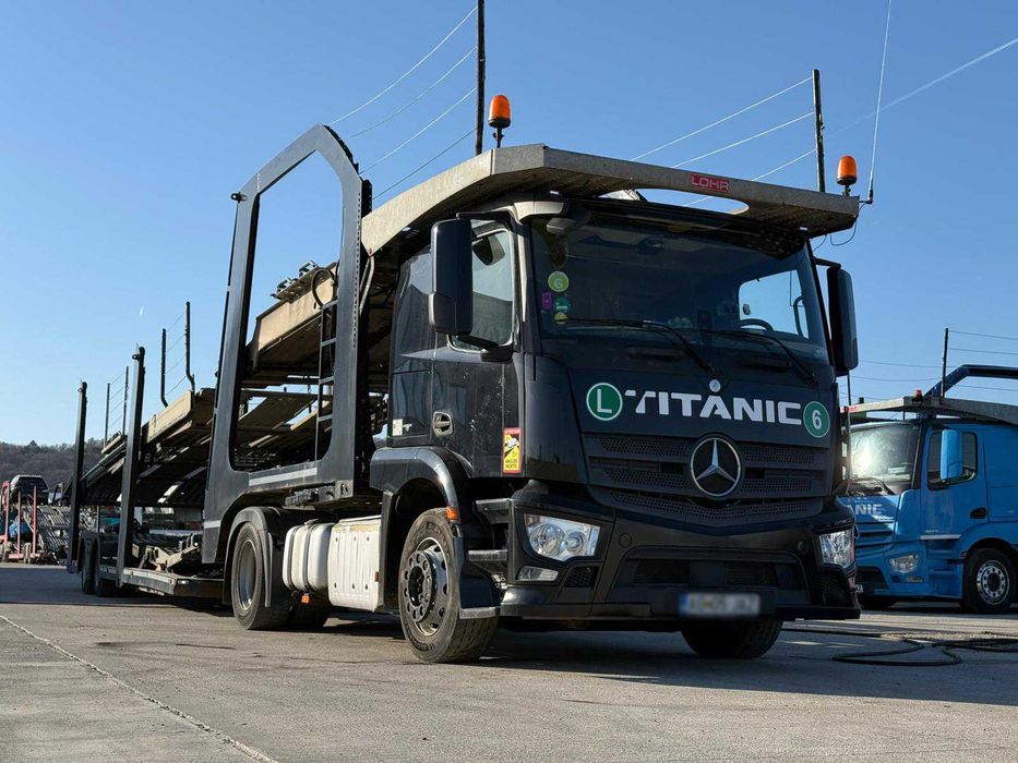 Camion transport auto Mercedes-Benz Actros  1843 Euro 6 2014 + Remorca EuroLohr 1.21 2008 (galvanizate total)