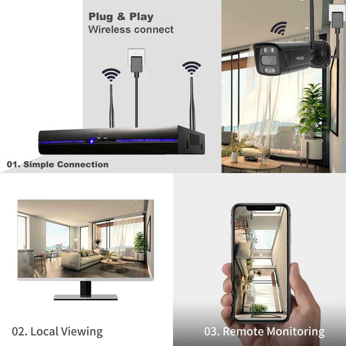 Пълен комплект за видеонаблюдение от REIGY 3MP WIFI P2P с 1TB