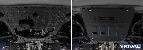 Защита картера и КПП + комплект крепежа, Rival, Сталь, Kia Sonet