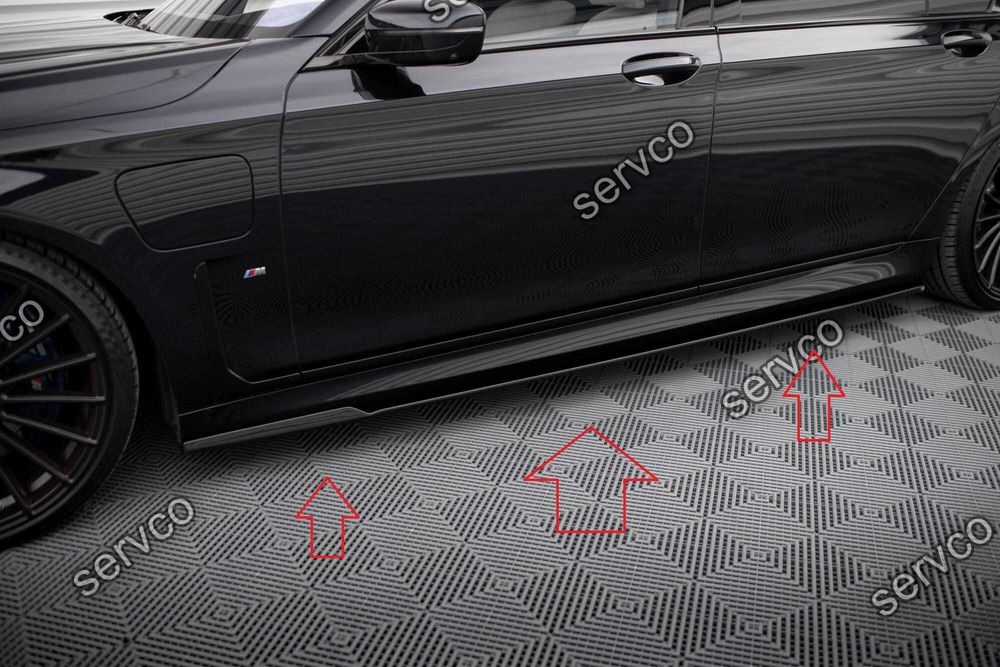Pachet Set Splitter Exterior Lip Prelungiri Body kit tuning Bmw Seria 7 Long M-Pack G12 2019-2022 v14 - Maxton Design