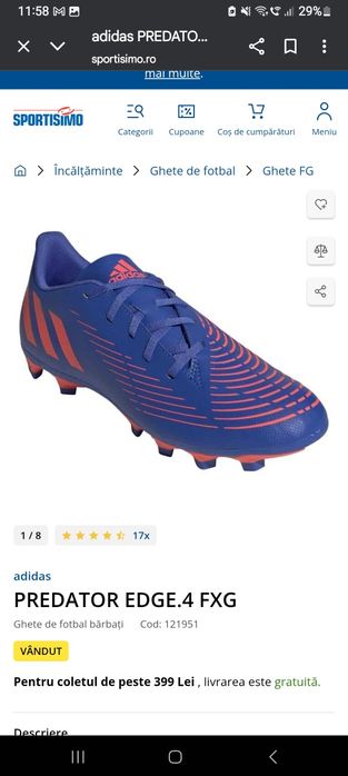 Ghete fotbal predator edge 4