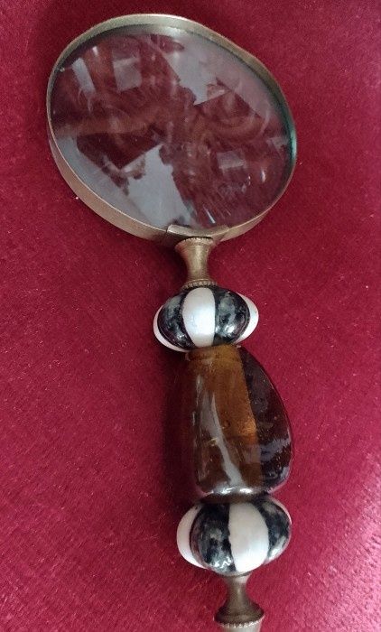 Lupa colecție ,mâner din sticla de Murano