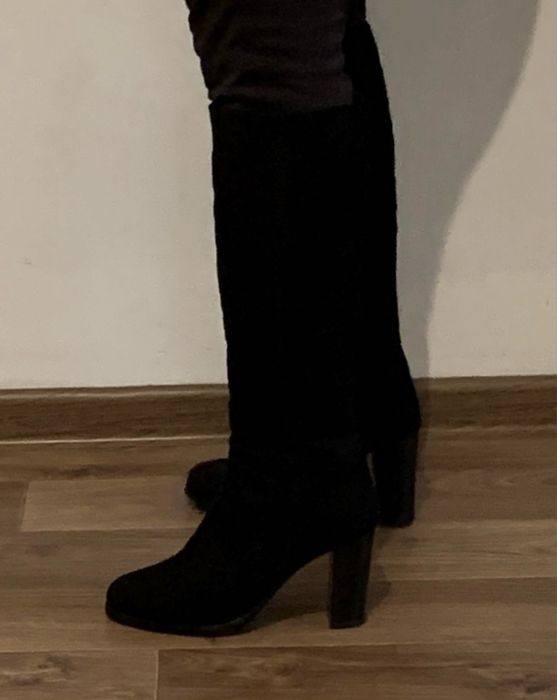 Зимние замшевые сапоги