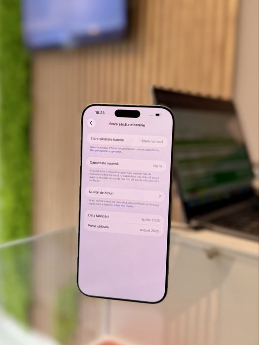 **ATS GSM**iPhone 16 Pro Max 256gb White/Baterie100%/7 incarcari