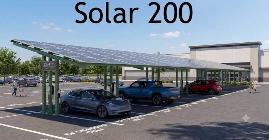 Carport auto zincat model Solar 200