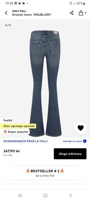 Vând blugi noi  only tall