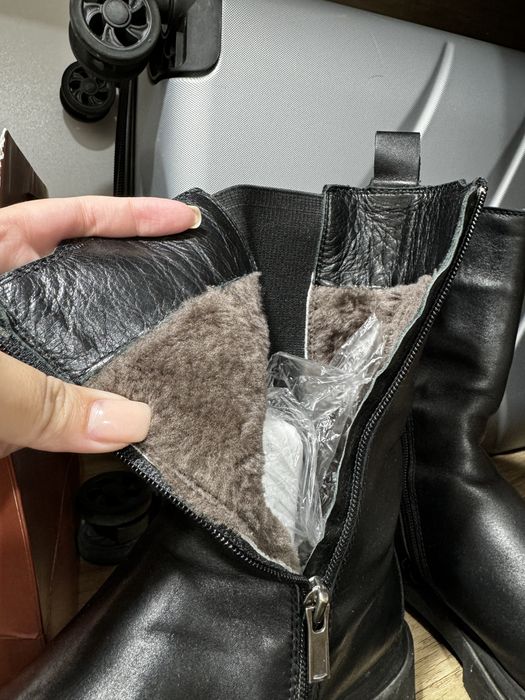 зимние кожанные сапоги