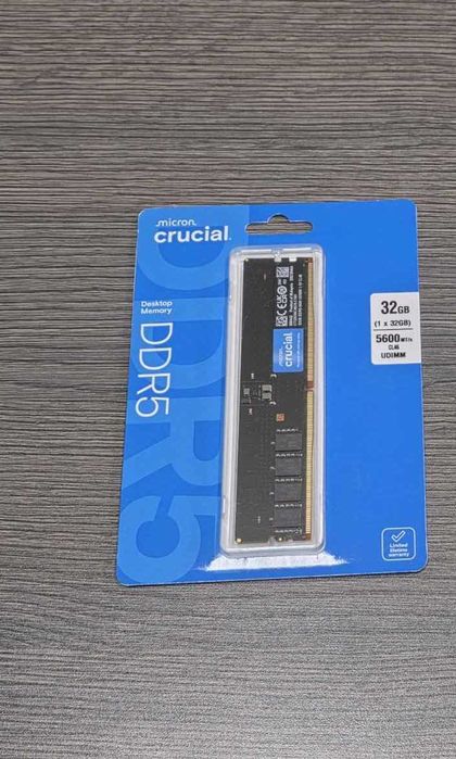 НОВА RAM памет Crucial 32GB DDR5 5600MHz UDIMM CL46