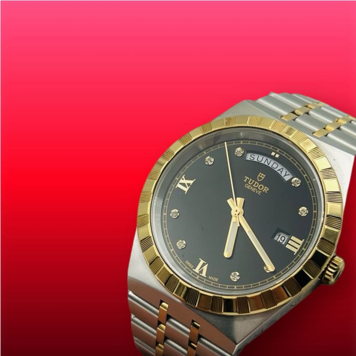 TUDOR ROYAL 41mm solid gold and diamond 90th мъжки часовник