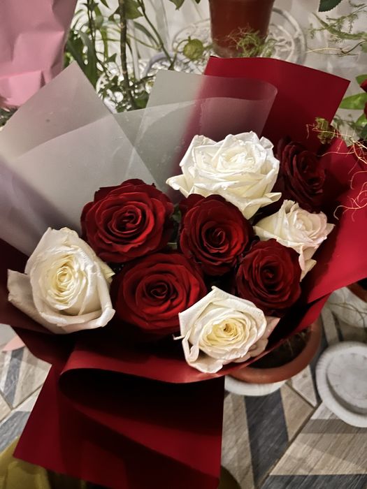 Роза букет,букет цаетов