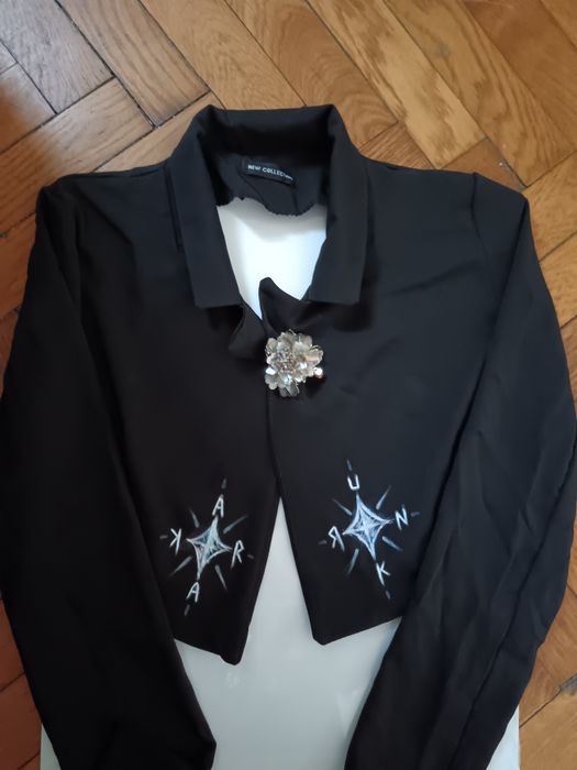 Sacou scurt elegant pictat manual