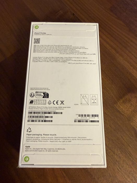 Iphone 17 Pro 256 Gb - Orange  / Sigilat + factura cu garantie 24 luni