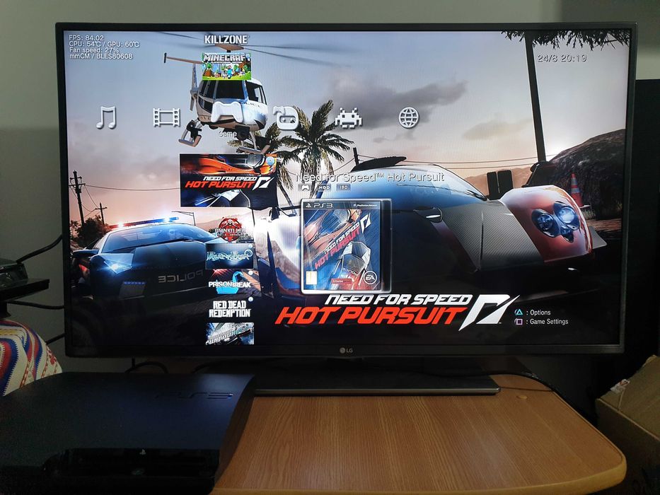 PS3 modat HEN 250 GB + 40 jocuri (GTA V, Red Dead, FIFA 19, NFS)