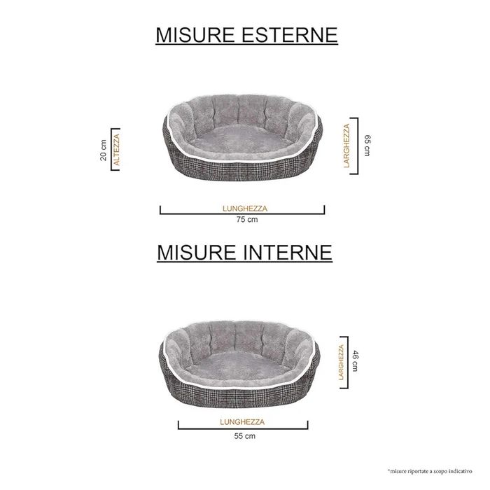Легло за домашни любимци за кучета и котки, 75х65х20см, светло сиво