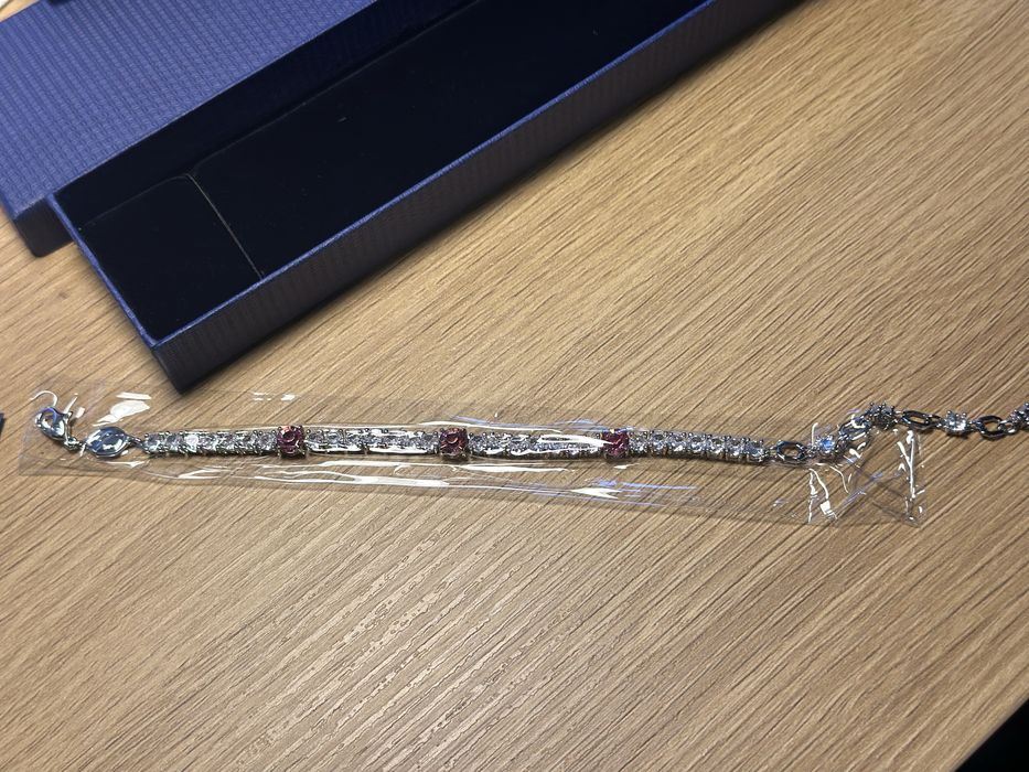 Bratara Swarovski matrix tennis 16.5 cm - 22 cm mixed cuts, pink