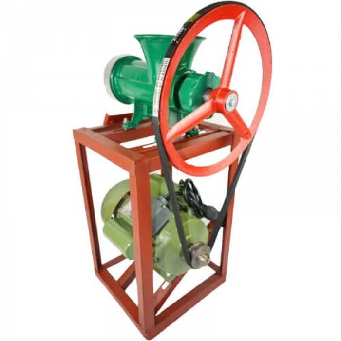 Чугунена Румънска Месомелачка №32 + Електромотор и Стойка