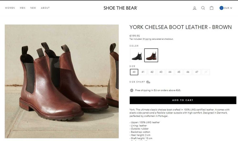 Ghete chelsea premium Shoe the Bear 41 piele naturala moale